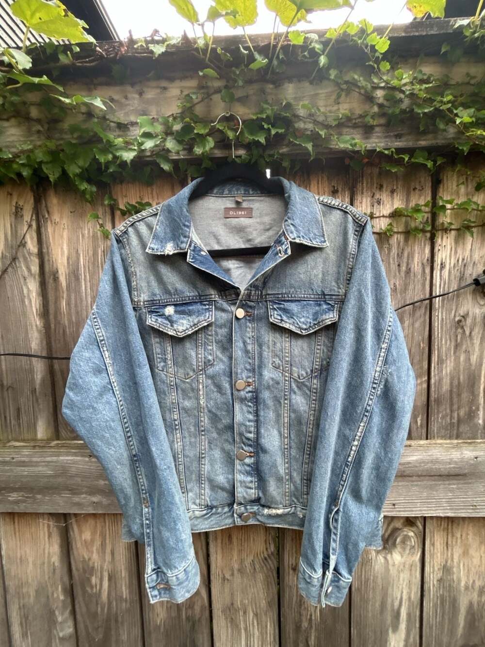DL1961 Clyde Denim Jacket Size S Blue Cotton Distressed